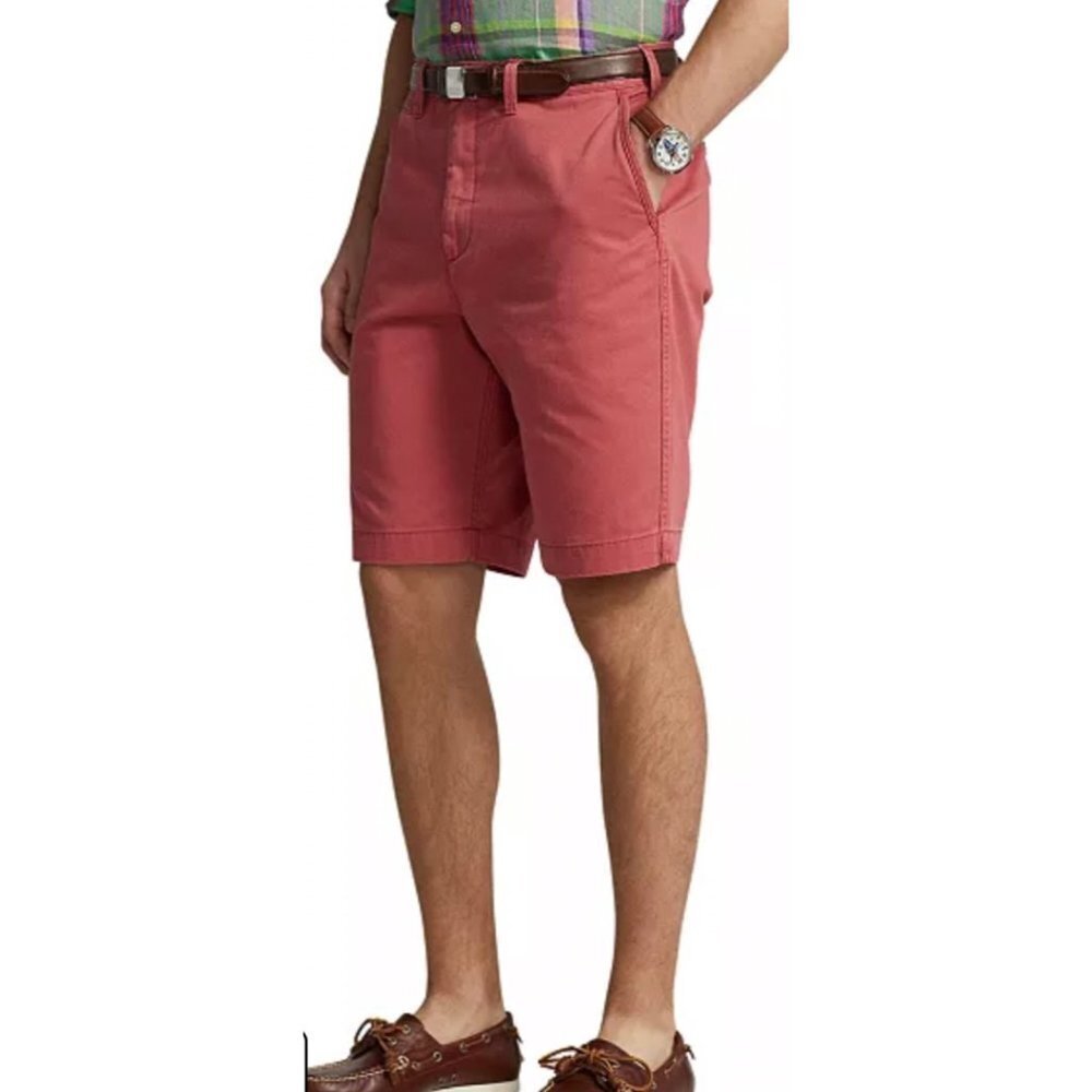Polo Ralph Lauren Men's 10 Inch Relaxed Fit Twill Shorts Chili Pepper Color Size